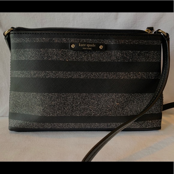 kate spade Handbags - Kate Spade Black And Silver Crossbody Purse